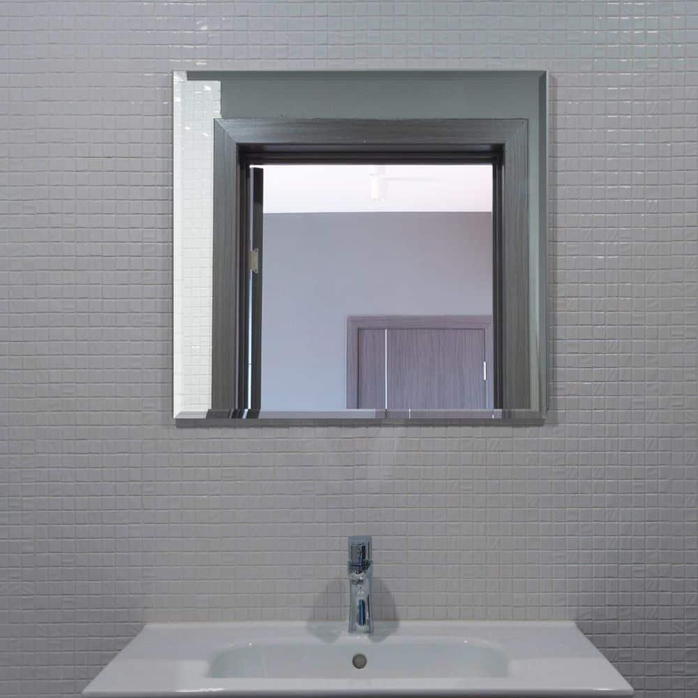 Fab Glass and Mirror Frameless Square Beveled Wall Mirror