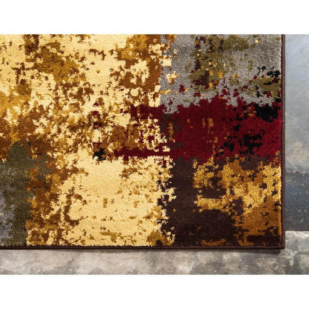 Unique Loom Barista Collection Area Rug - Catuai (5' 3" x 8' Rectangle Multi/Brown)