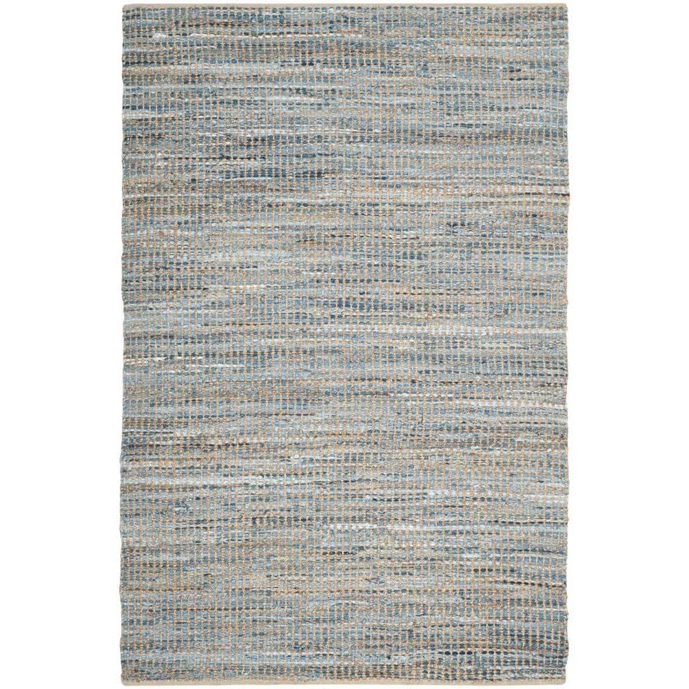 Cape Cod CAP352 Hand Woven Area Rug - Natural/Blue - 6'x9' - Safavieh.