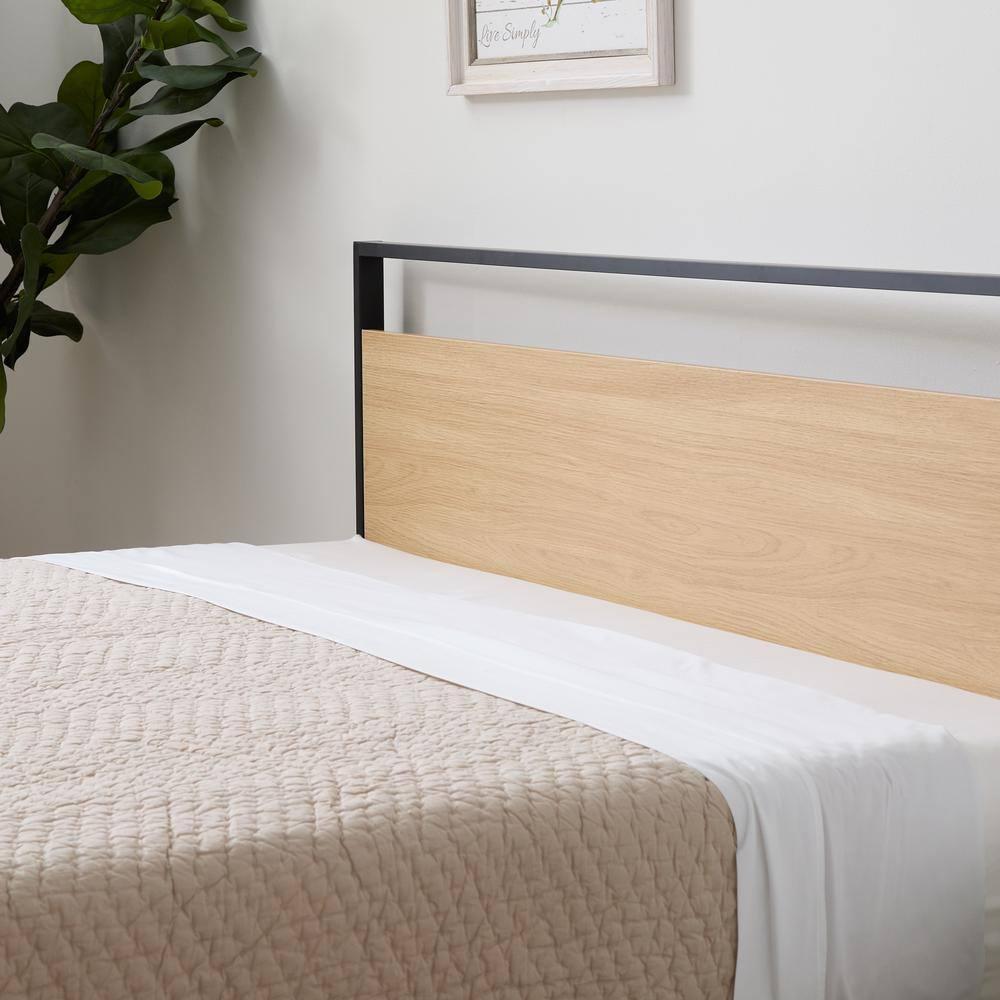 Nora Metal and Wood Platform Bed Frame - Brookside Home