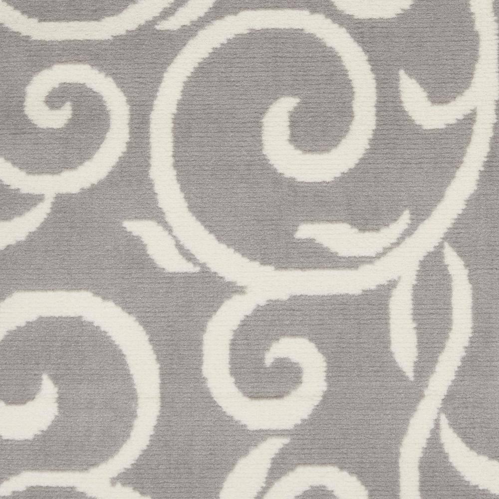 Nourison Grafix 5'3" x 7'3" (5' x 7') Grey Area Rug Bohemian Contemporary Botanical by Nourison