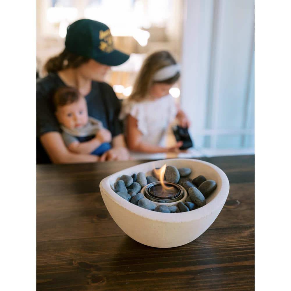 TerraFlame TerraFlame Wave Concrete Table Top Gel Fuel Fire Bowl - Indoor and Outdoor Use