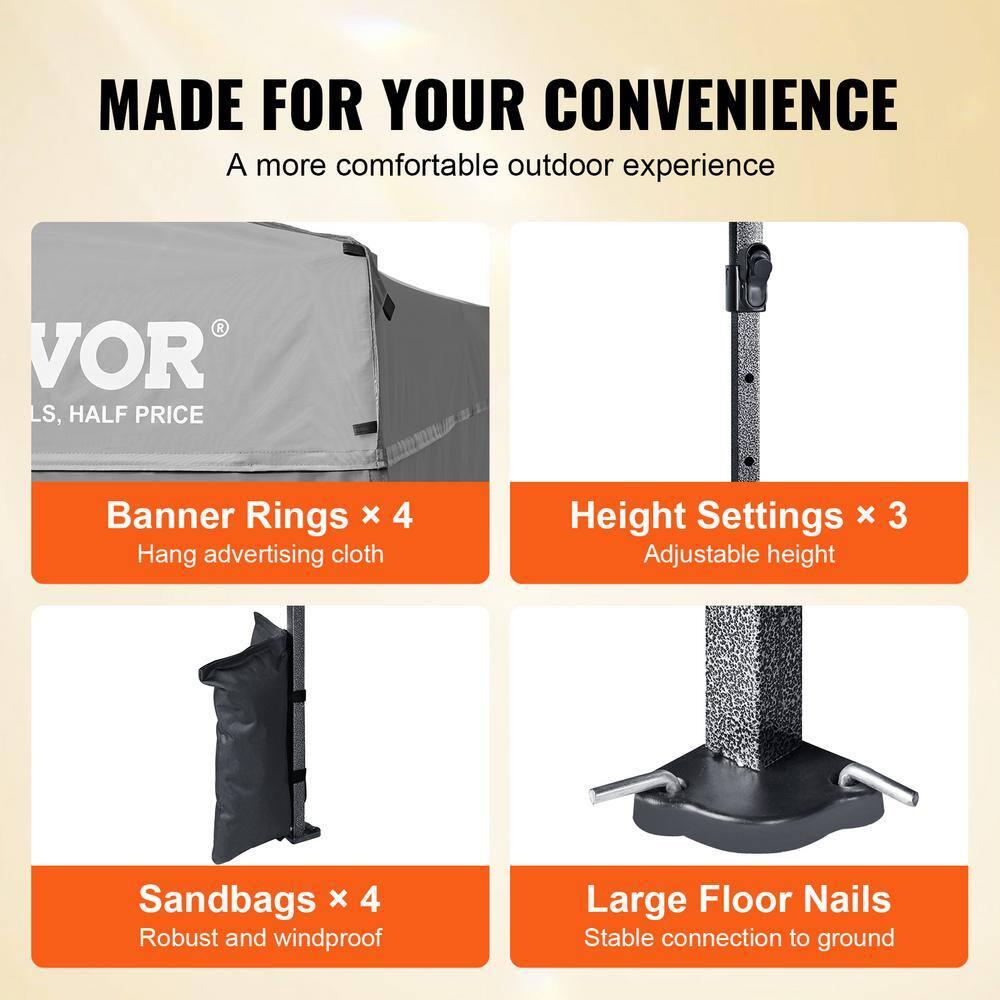 Stellweilan Tessberg 10x10 FT Pop up Canopy with Removable Sidewalls, Instant Canopies