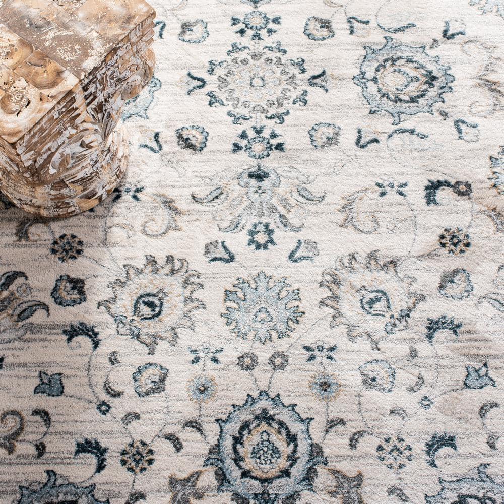 Isabella ISA940 Power Loomed Accent Rug - Cream/Navy - 3'x5' - Safavieh