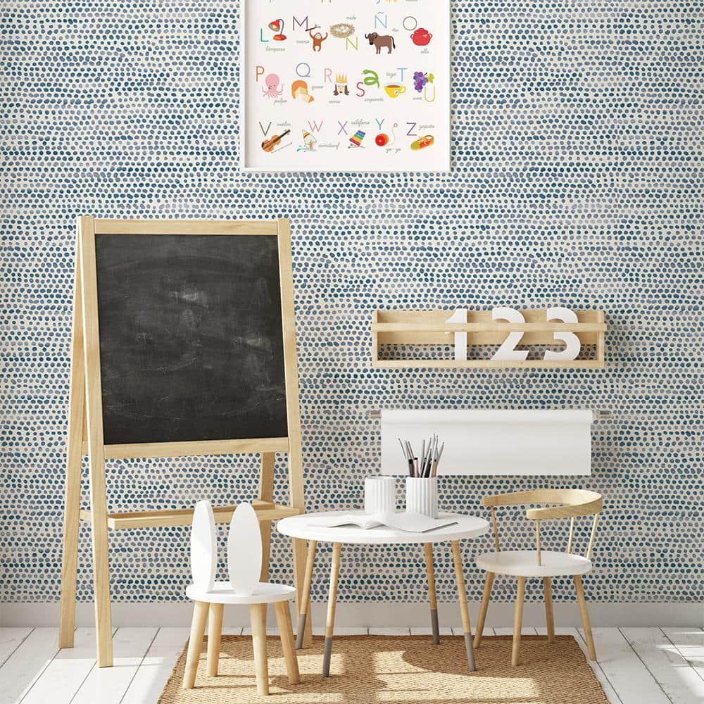 Tempaper Moire Dots Light Tan Peel and Stick Wallpaper, 20.5" x 16.5'