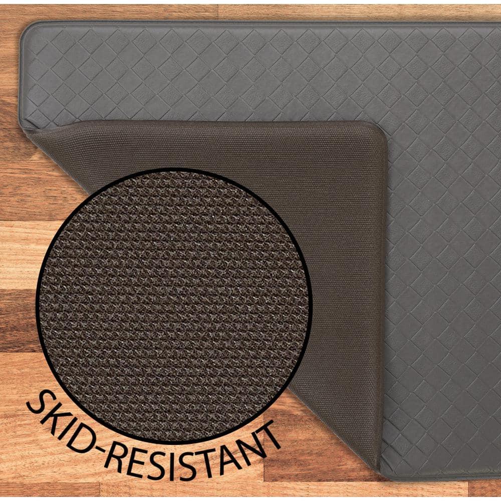 Anti-Fatigue Kitchen Mat, Charcoal, Playa Basketweave by Chef Gear, 17.5 in. x 32 in.