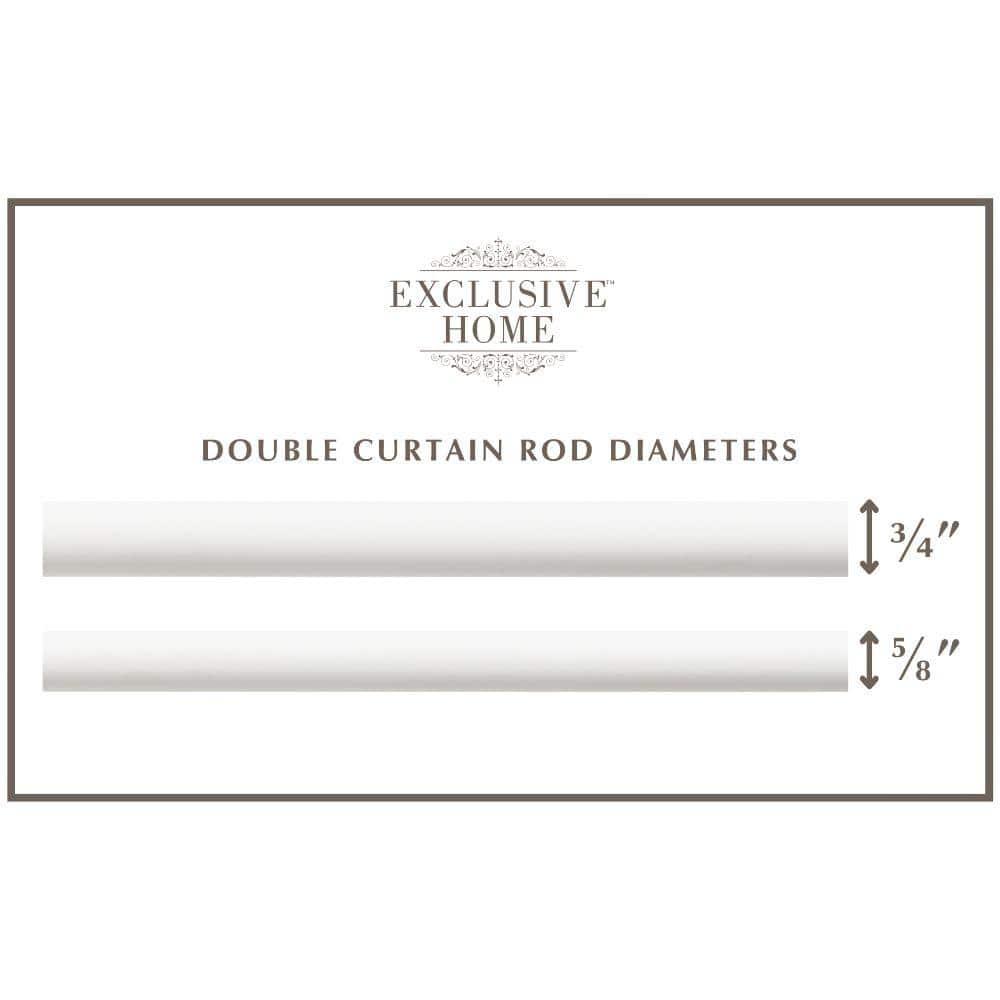 EXCLUSIVE HOME Fetter Wrap Around Double Curtain Rod, Matte Silver, 52"-72"