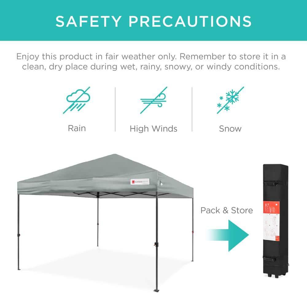 Best Choice Products Best Choice Products Easy Setup Pop Up Canopy W/ 1-Button Setup, Wheeled Case, 4 Weight Bags
