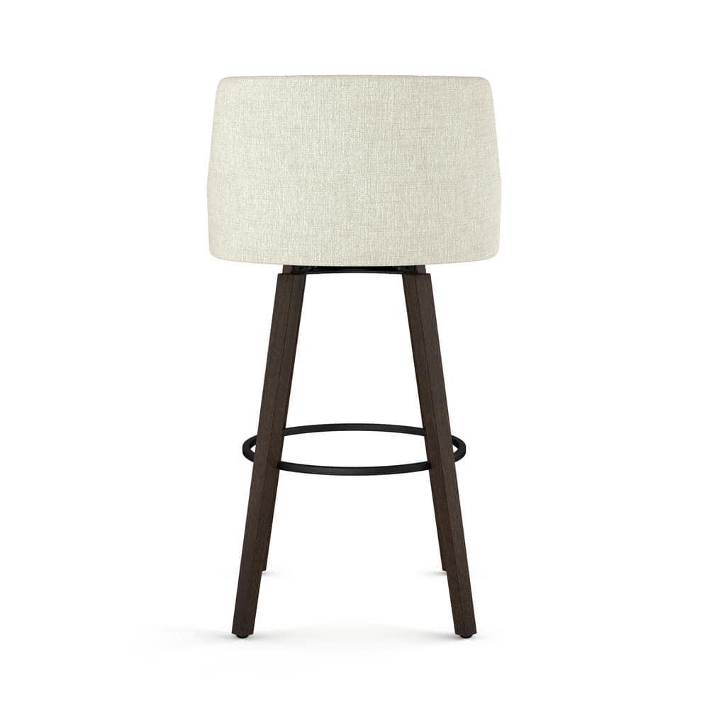 Ramon Elegant Swivel Bar Stool 30" Dark Brown and Beige
