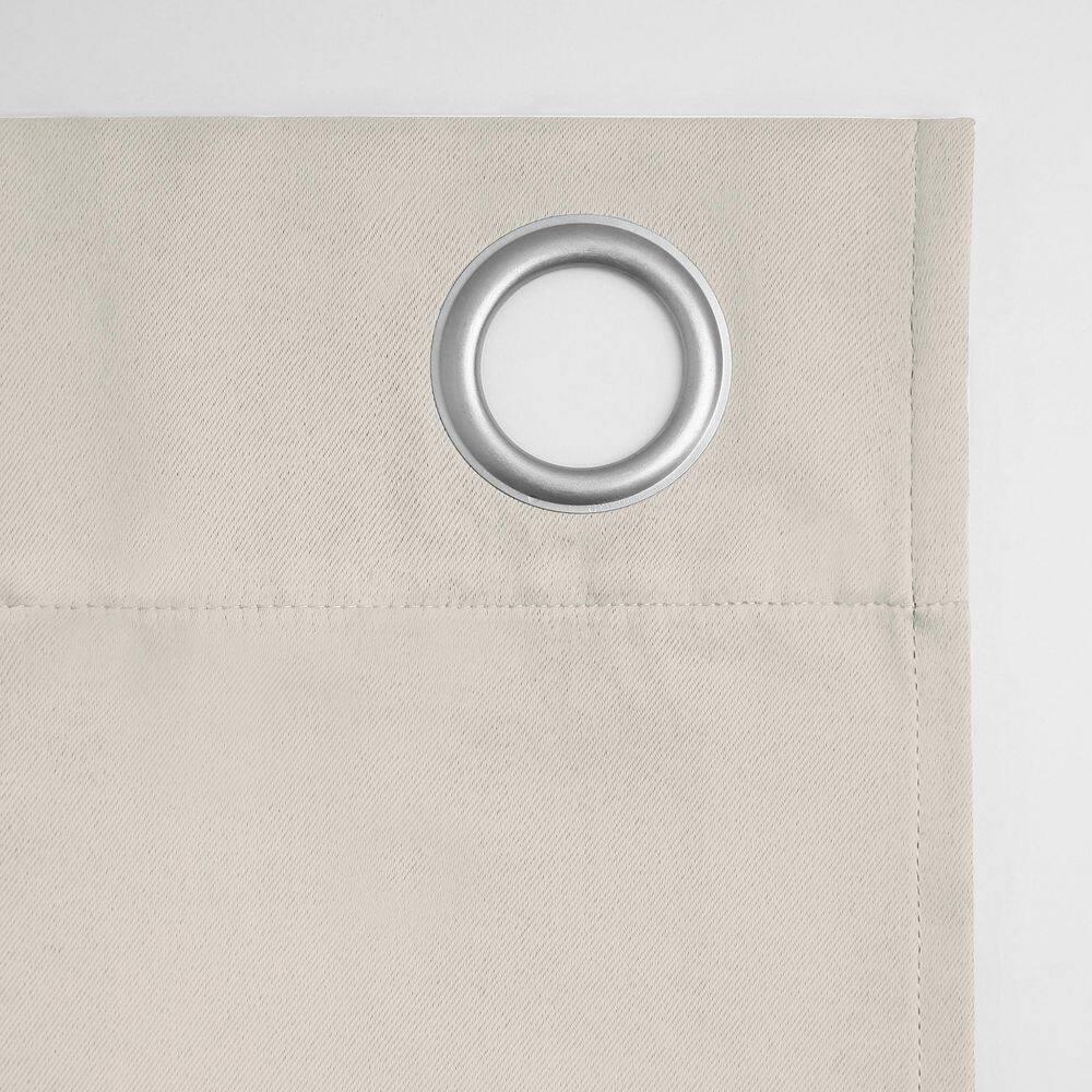 54"x108" Sun Zero Blackout Kenneth Energy Saving Grommet Curtain Panel Pearl: Modern Thermal Insulated Noise Reduction