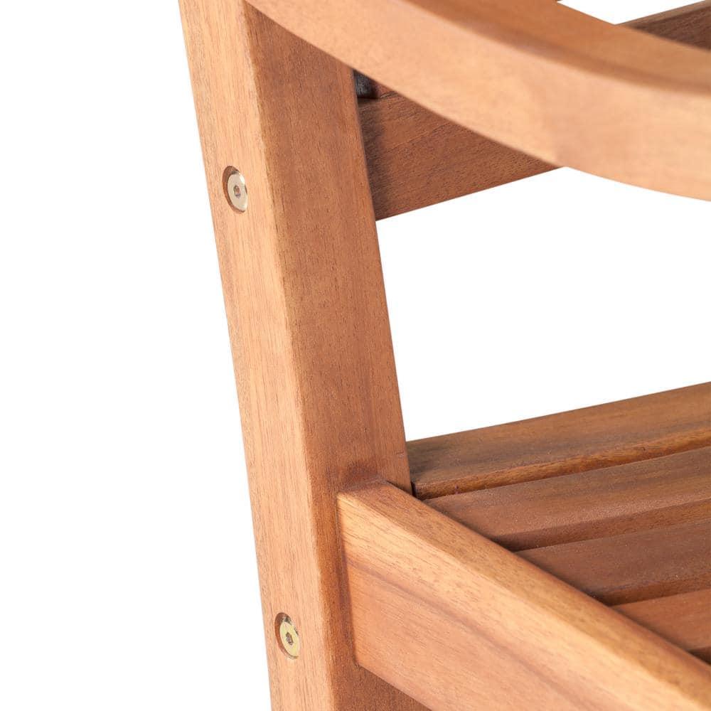 Walker Edison Solid Wood Outdoor Patio Rocking Chair, Brown
