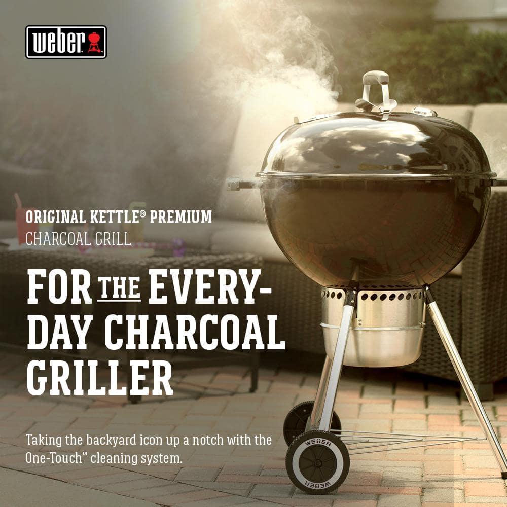 Weber Original Kettle Premium 22-Inch Charcoal Grill - Black - 14401001