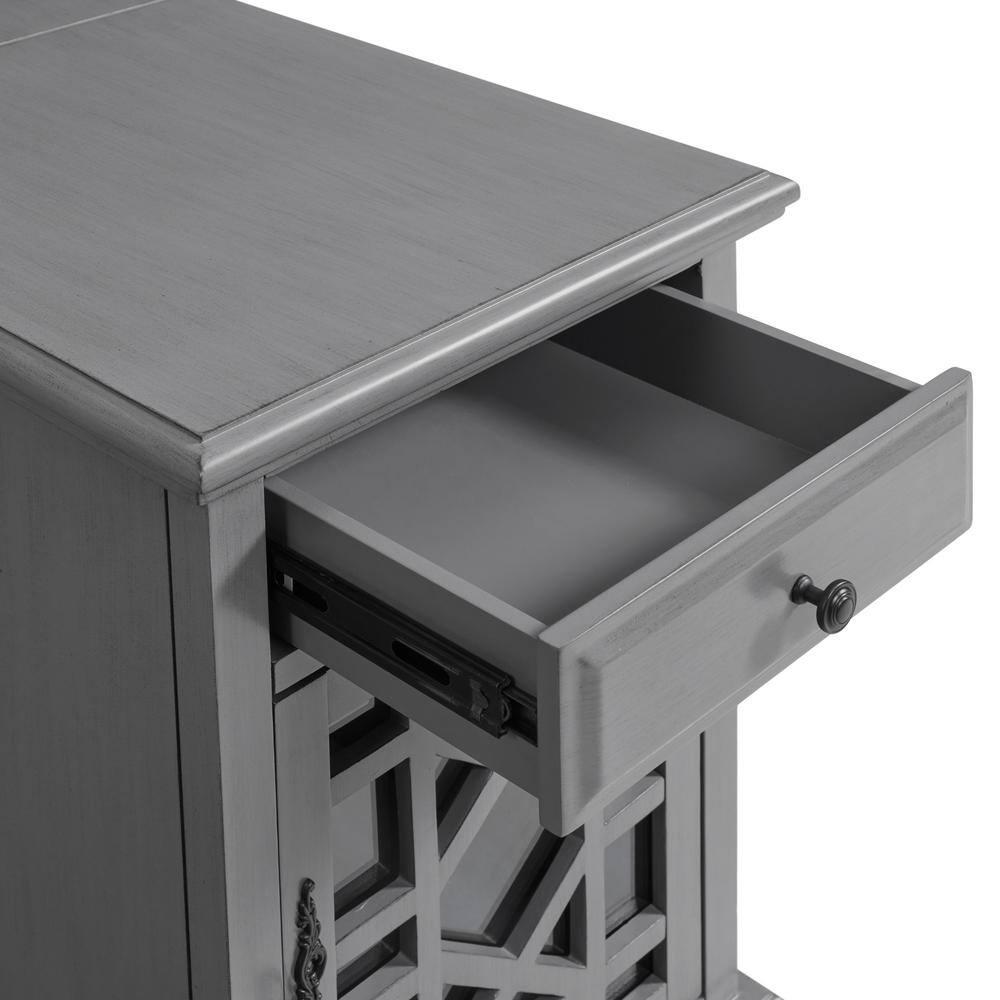 Martin Svensson Home Gray Elegant Chairside Table with Power