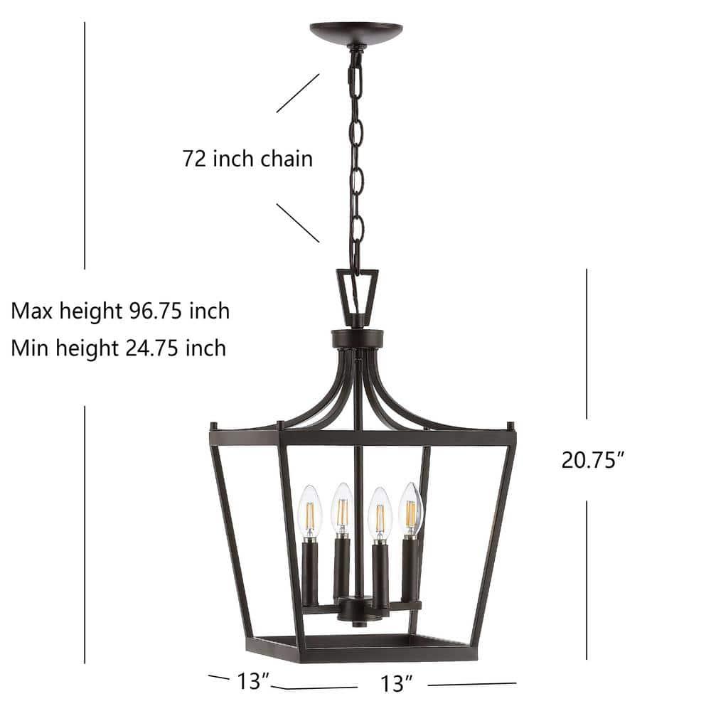 Nichi 4 Light Pendant - Oil Rubbed Bronze (Black) - Safavieh.