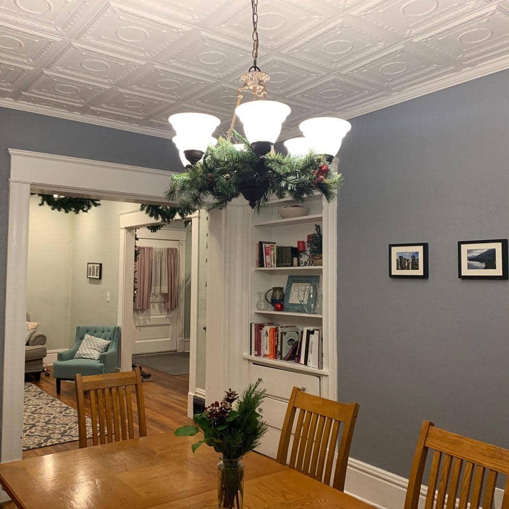 Romanesque Wreath 1.6 ft. x 1.6 ft. Polystyrene Glue-up Ceiling Tile