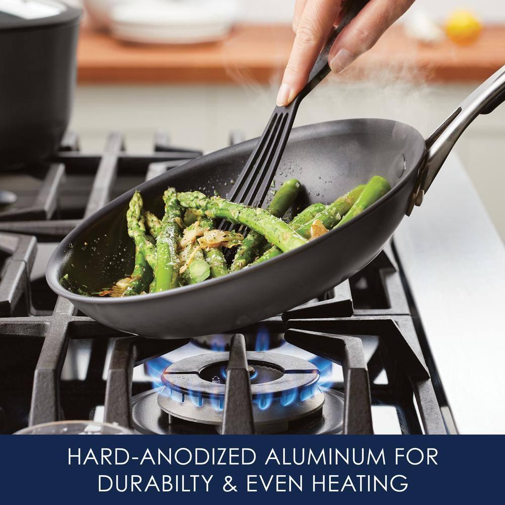 Cook + Create 10-Piece Hard Anodized Aluminum Nonstick Cookware Set in Black