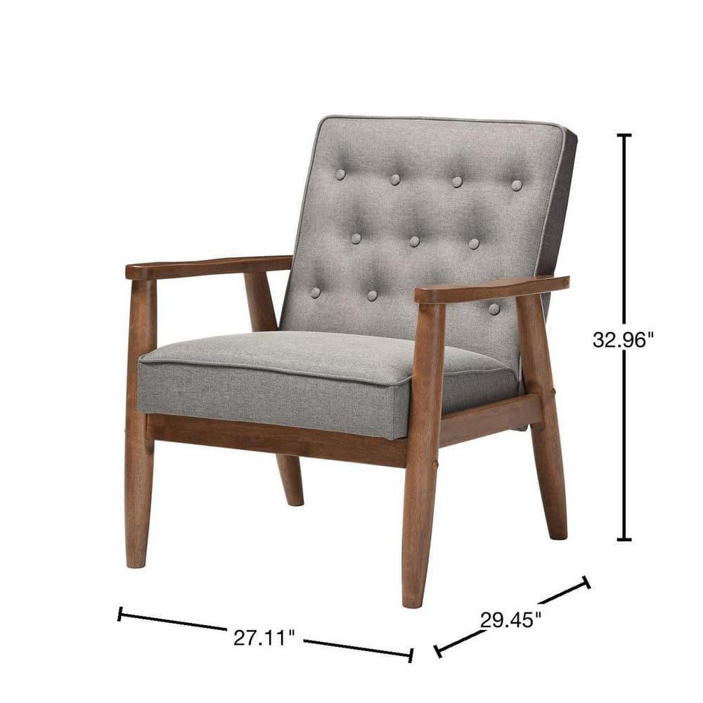 George Oliver Studio Sorrento Accent Chair, 1 Seater, Grey, Brown