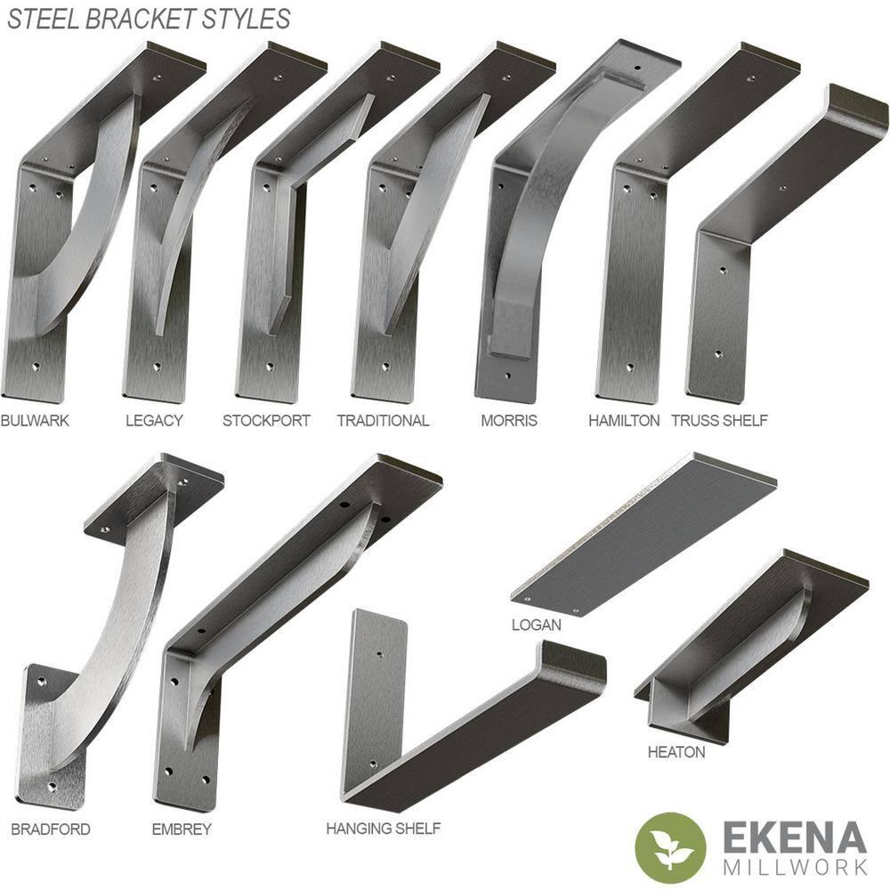 Ekena Millwork 3"W x 6"D x 6"H Morris Steel Bracket, Unfinished