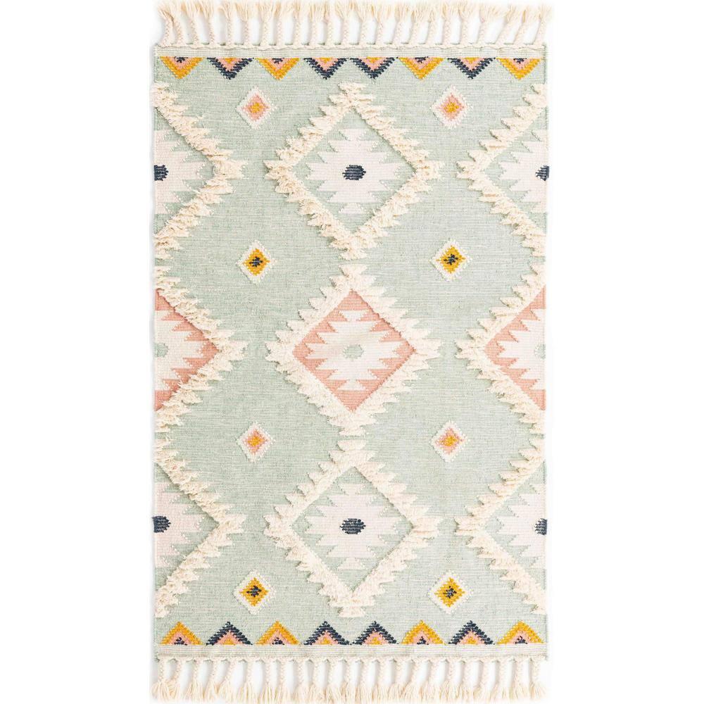 Unique Loom 5' 1 x 8' 0 Mesa Papago Light Aqua Area Rug