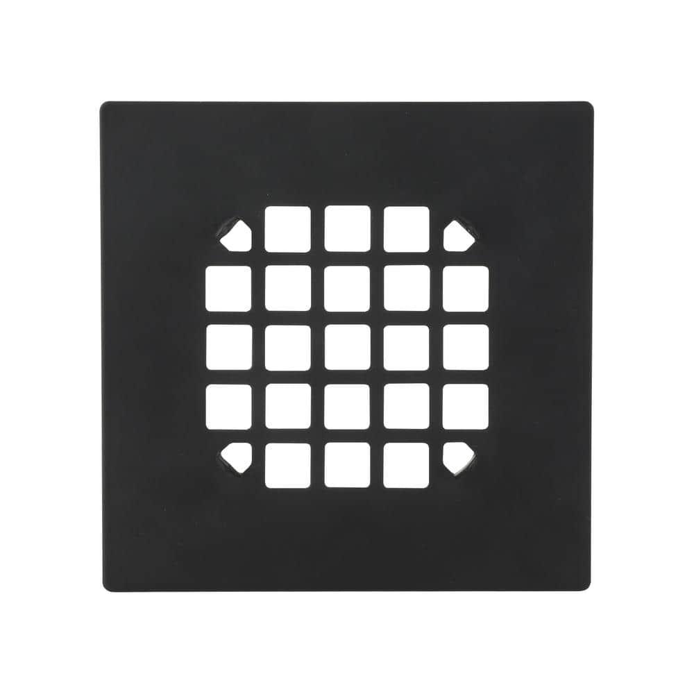 4.25 in. Square Stainless Steel Drain Cover, Matte Black