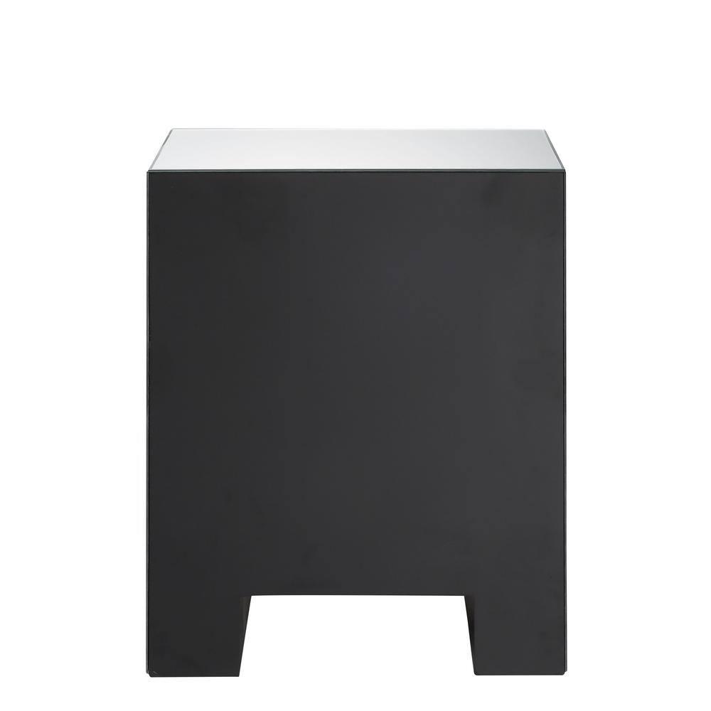 ACME Sonia 3-Drawers Mirror and Wood Nightstand in Mirrored/Faux Agate Stone
