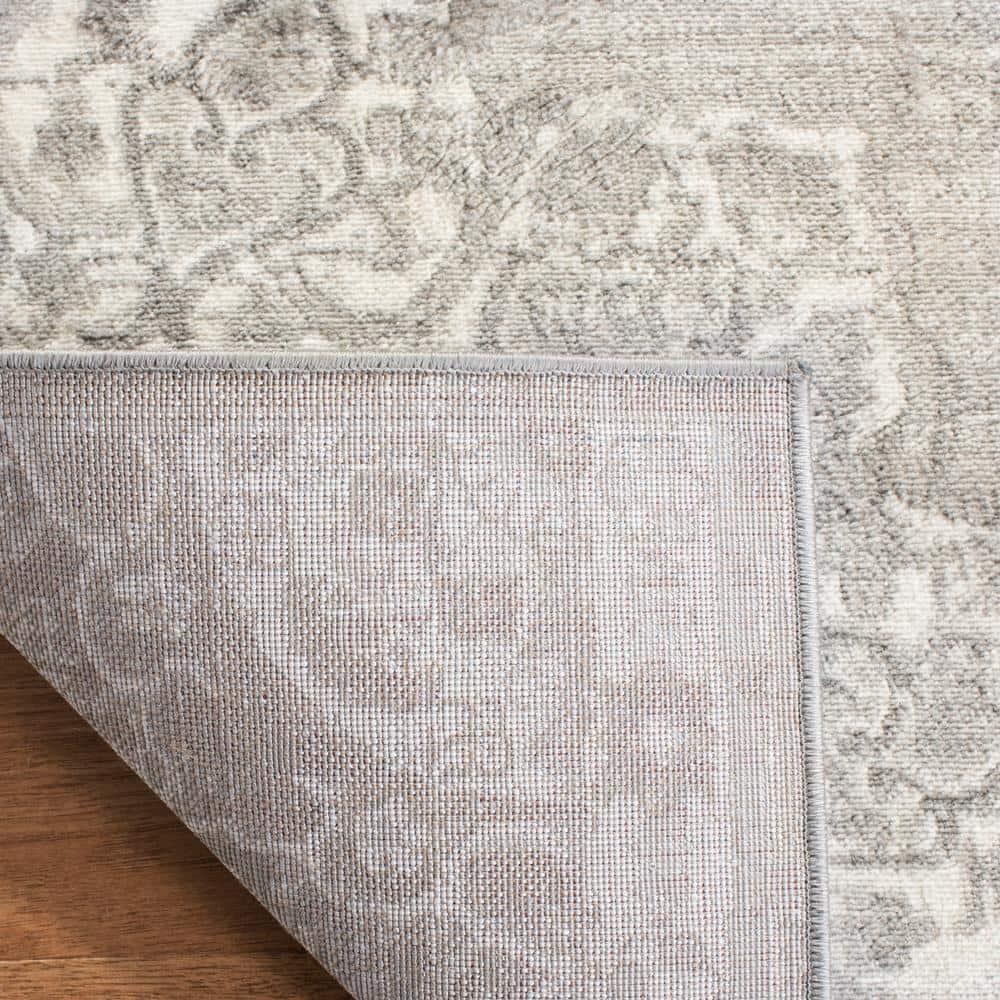 Brentwood BNT802 Power Loomed Area Rug - Grey/Ivory - 9'x9' - Safavieh.