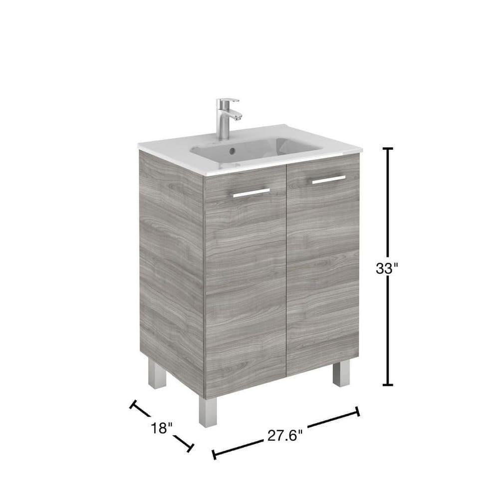 WS Bath Collections Logic 27.6'' Single Bathroom Vanity with Ceramic Top