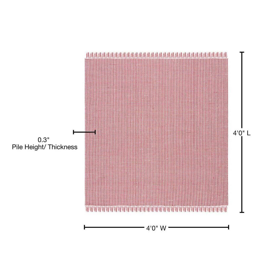 Montauk MTK340 Hand Woven Indoor Accent Rug - Ivory/Red - 4'x4' - Safavieh