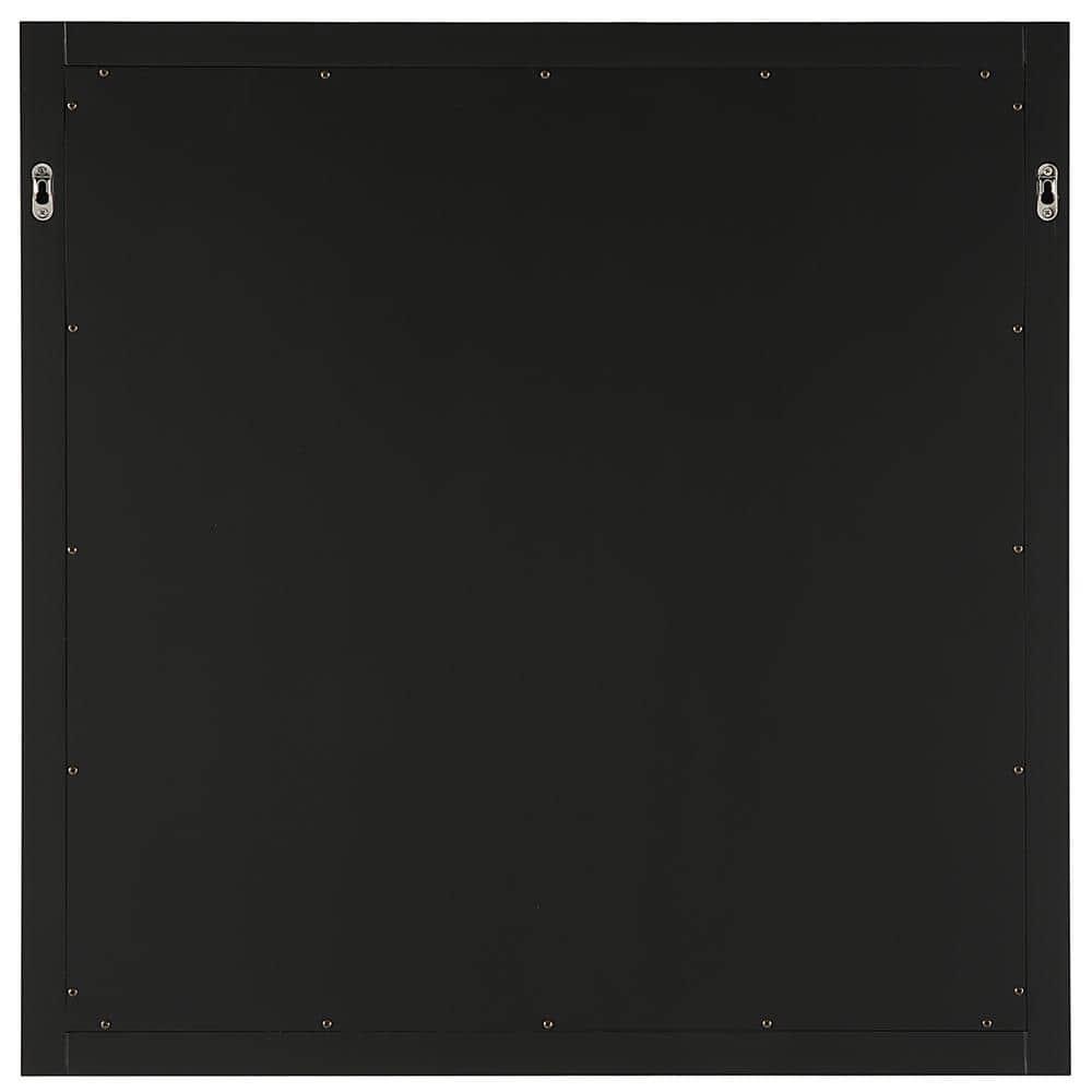Shorewood Square Bathroom Mirror, 30" H x 30" L, Soft Matte Black, Solid Wood Framed, Decorative Vanity or Entryway Accent – Design House, 589655
