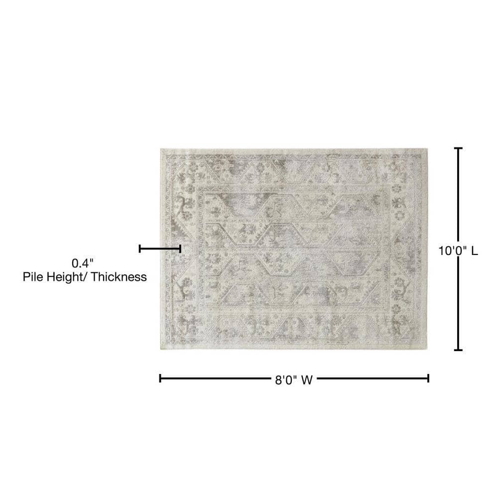 Madison Park Dakota Vienna Woven Turkish Area Rugs for Living Room, Indoor Dining Accent Modern Home Décor, Ultra Soft Floor Carpets for Dining Room, 7'11"W x 10'L, Distressed Tiled Beige