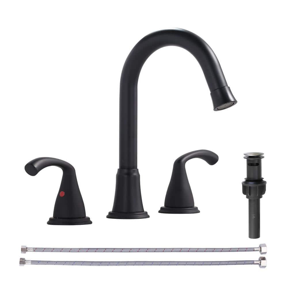 Widespread 2-handle Bathroom Faucet with Drain Assembly