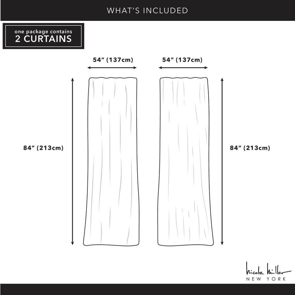Nicole Miller Nicole Miller New York Dara Light Filtering, Semi Sheer Rod Pocket Curtain Panels (Set of 2)