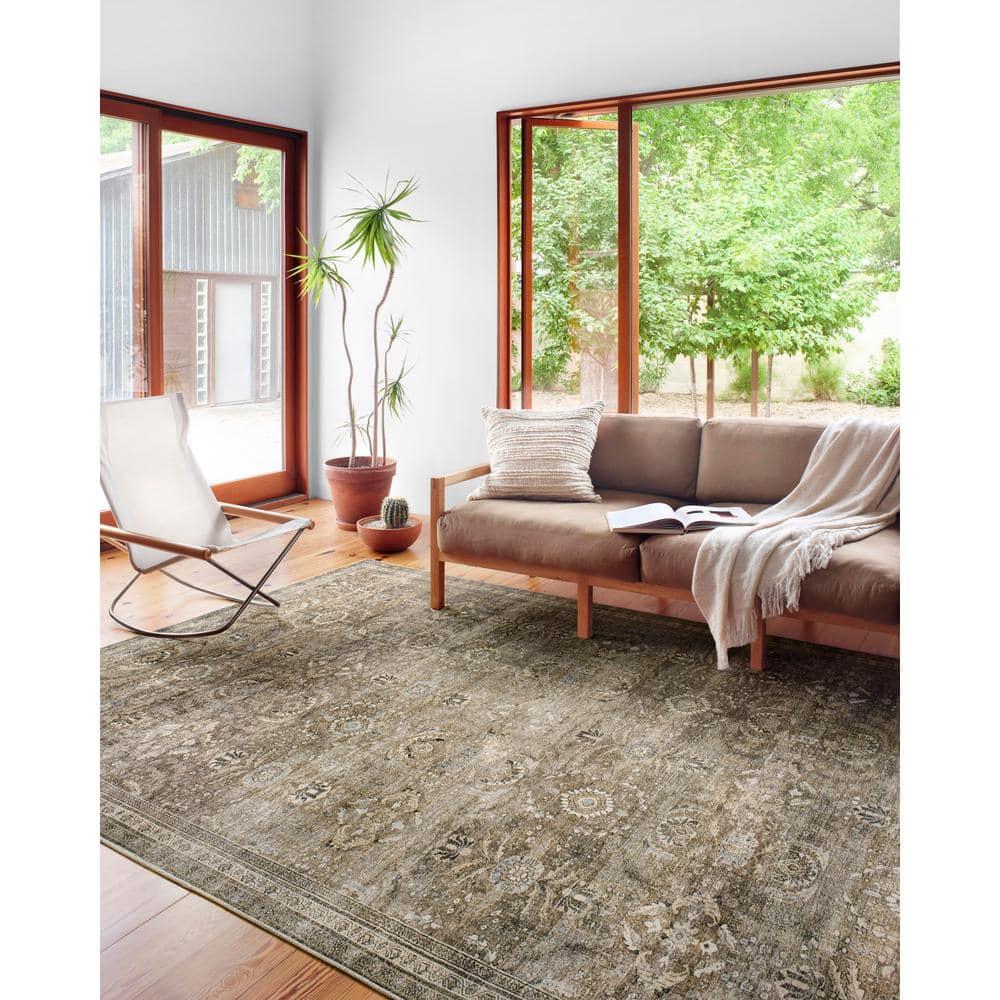 Layla Antique Moss Rectangular Polyester Area Rug