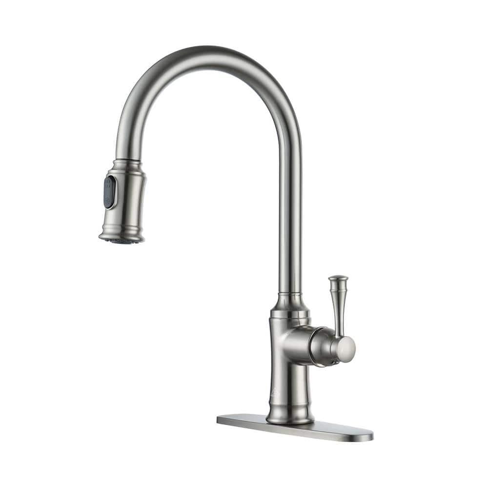 CASAINC 1.8 GPM Single-Handle Pull-Down Kitchen Faucet Single Hole Faucet