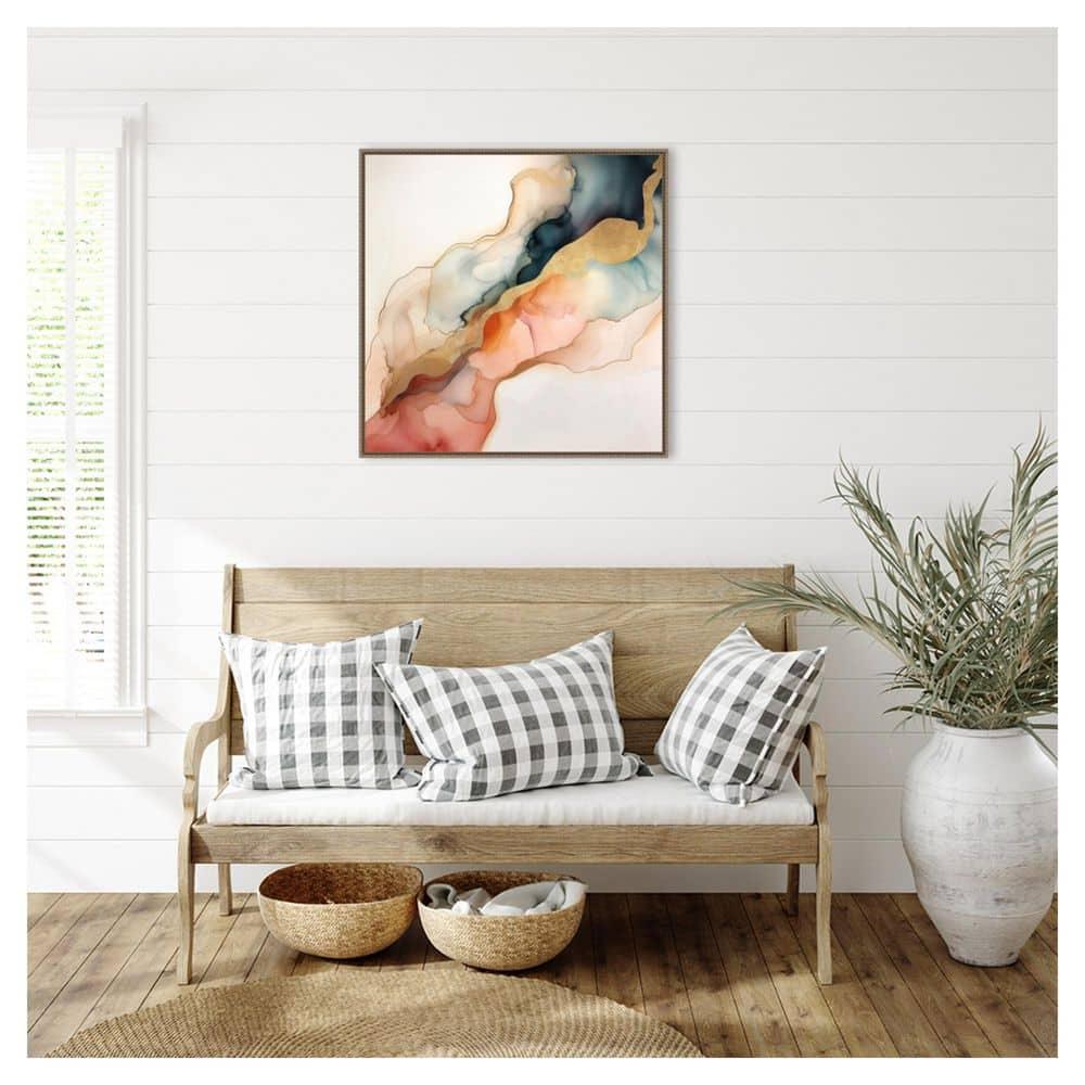 Amanti Art Abstracted Radiance I by Irena Orlov Canvas Wall Art Print Framed 30-in. W x 30-in. H.