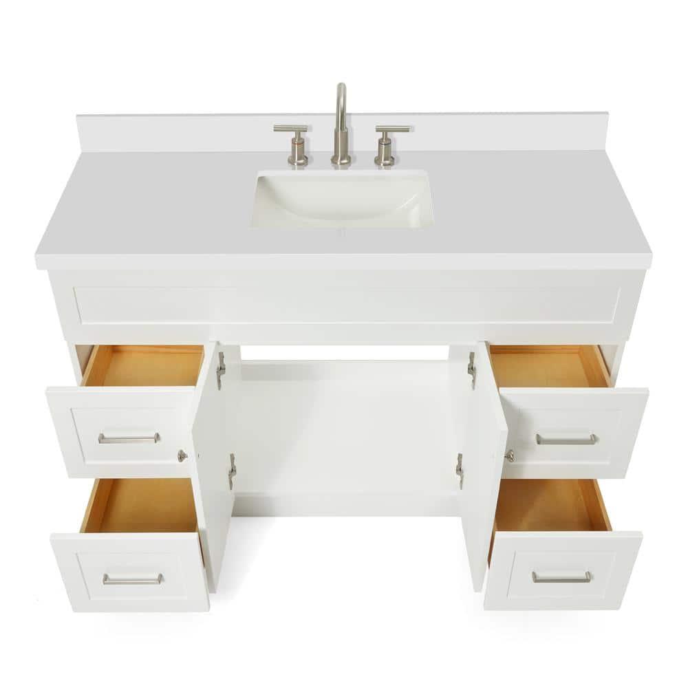 Ariel F055s-Wq-Vo Hamlet 55" Freestanding Single Basin Vanity Set - White