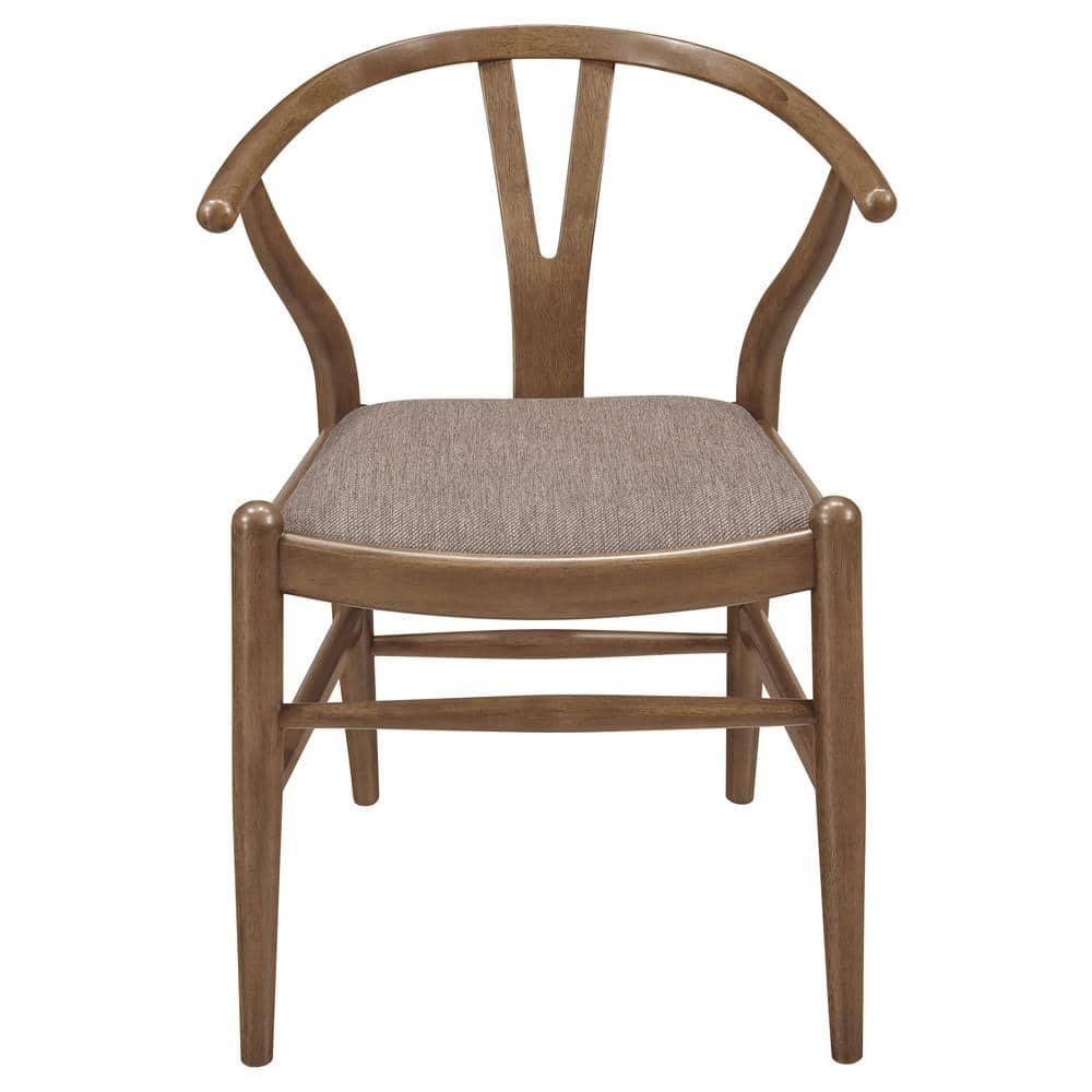 Dinah Danish Y-Shaped Back Dining Side Chair Walnut And Brown (Set Of 2)