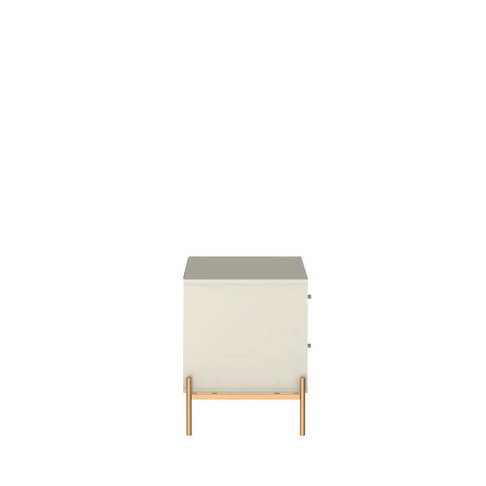 Set of 2 Jasper Drawer Nightstands Off White - Manhattan Comfort