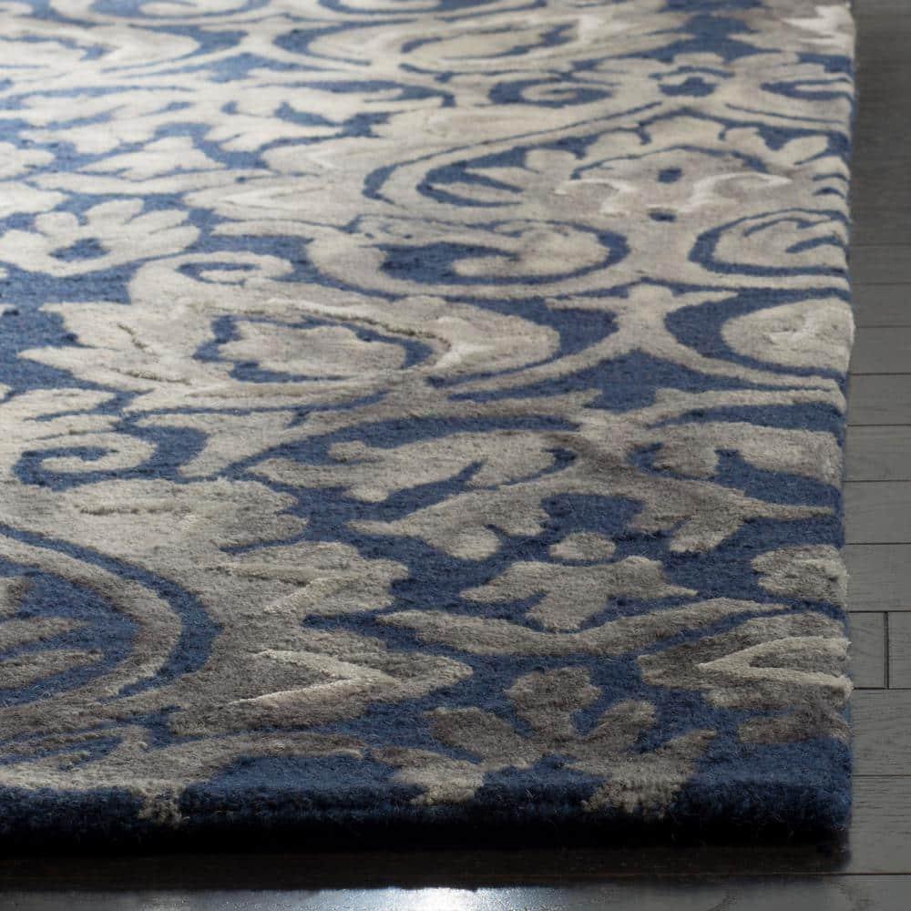 Dip Dye DDY511 Hand Tufted Accent Rug - Navy/Grey - 2'x3' - Safavieh.