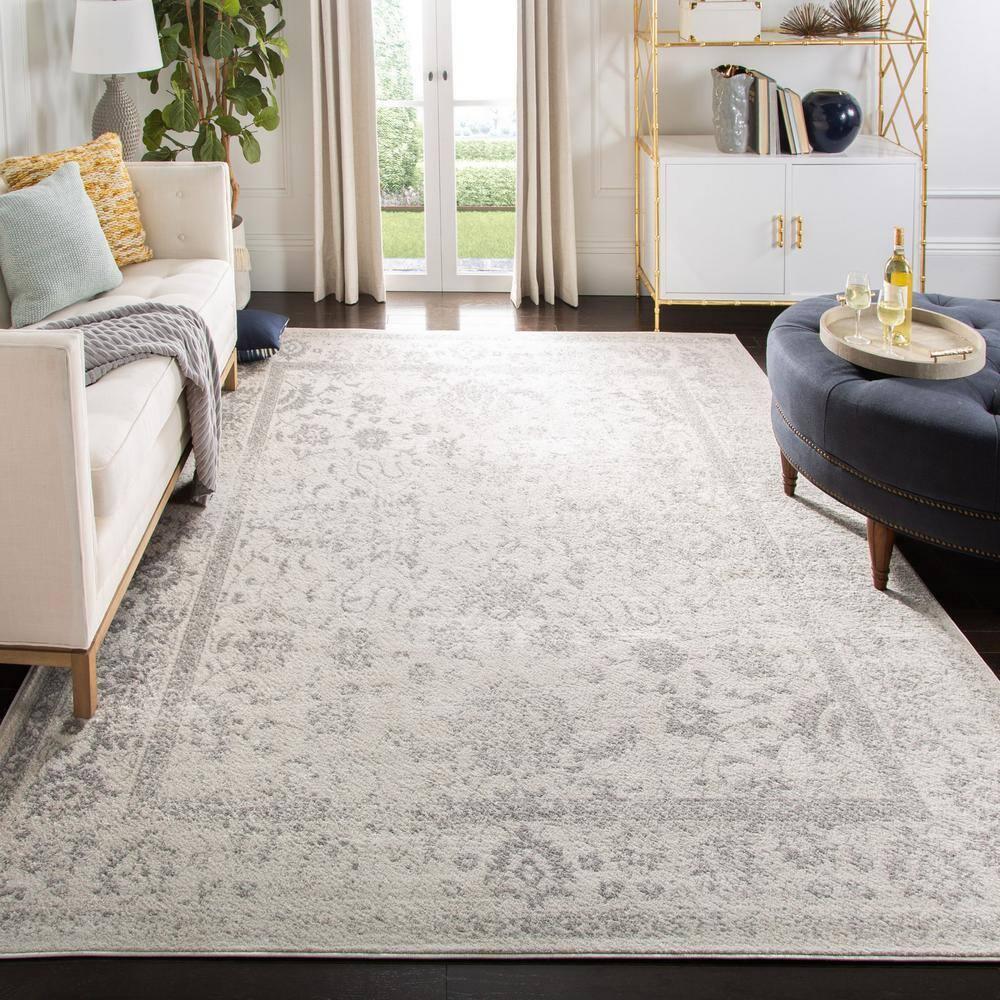Adirondack ADR109 Machine Made Indoor Area Rug - Ivory/Silver - 9'x12' - Safavieh