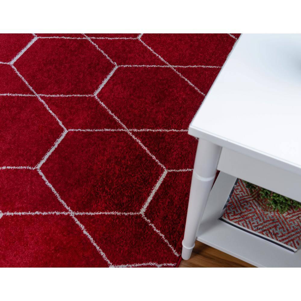Unique Loom 8' 0 x 10' 0 Trellis Frieze Geometric Red Area Rug