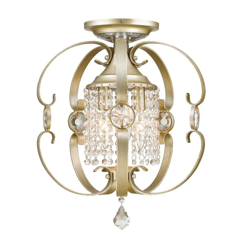 Golden Lighting Ella Mini Chandelier in White Gold