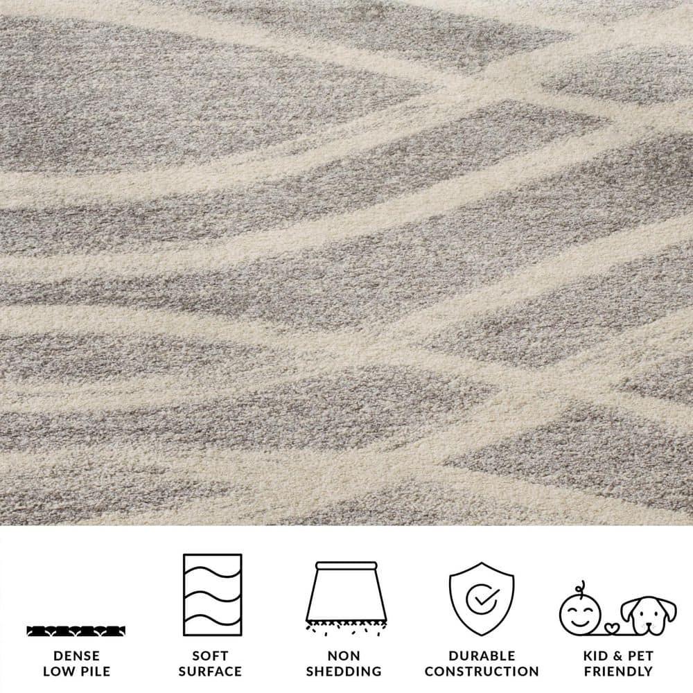 Adirondack ADR125 Machine Made Indoor Area Rug - Grey/Cream - 6'x9' - Safavieh