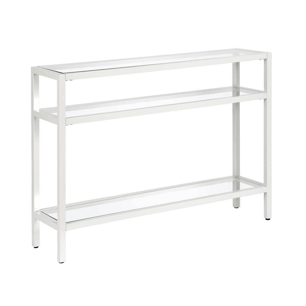 Evelyn&Zoe Sivil 42" Wide Rectangular Console Table, White