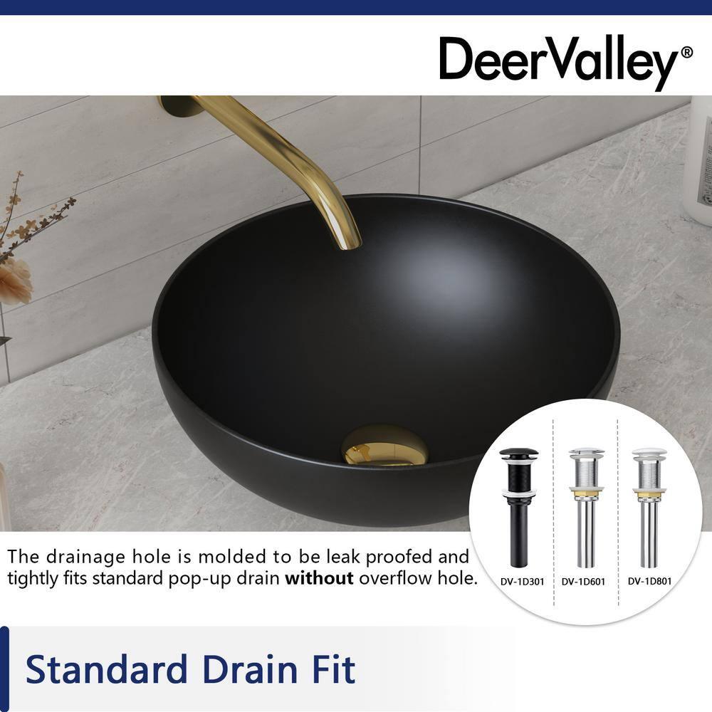 DeerValley Symmetry 13" x 13'' Circular/Round Vitreous Vessel Bathroom Sink
