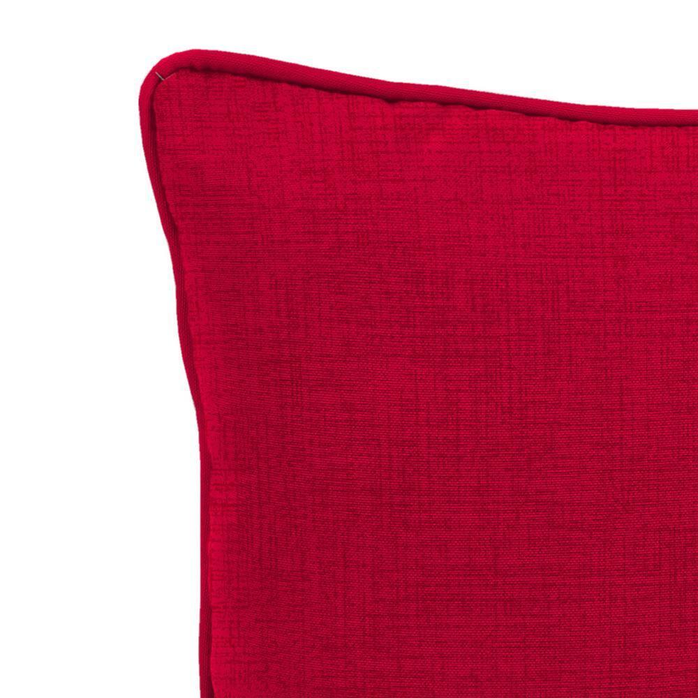 Jordan Manufacturing 16" x 16" Celosia Red Crosshatch Square Outdoor Throw Pillow with Welt
