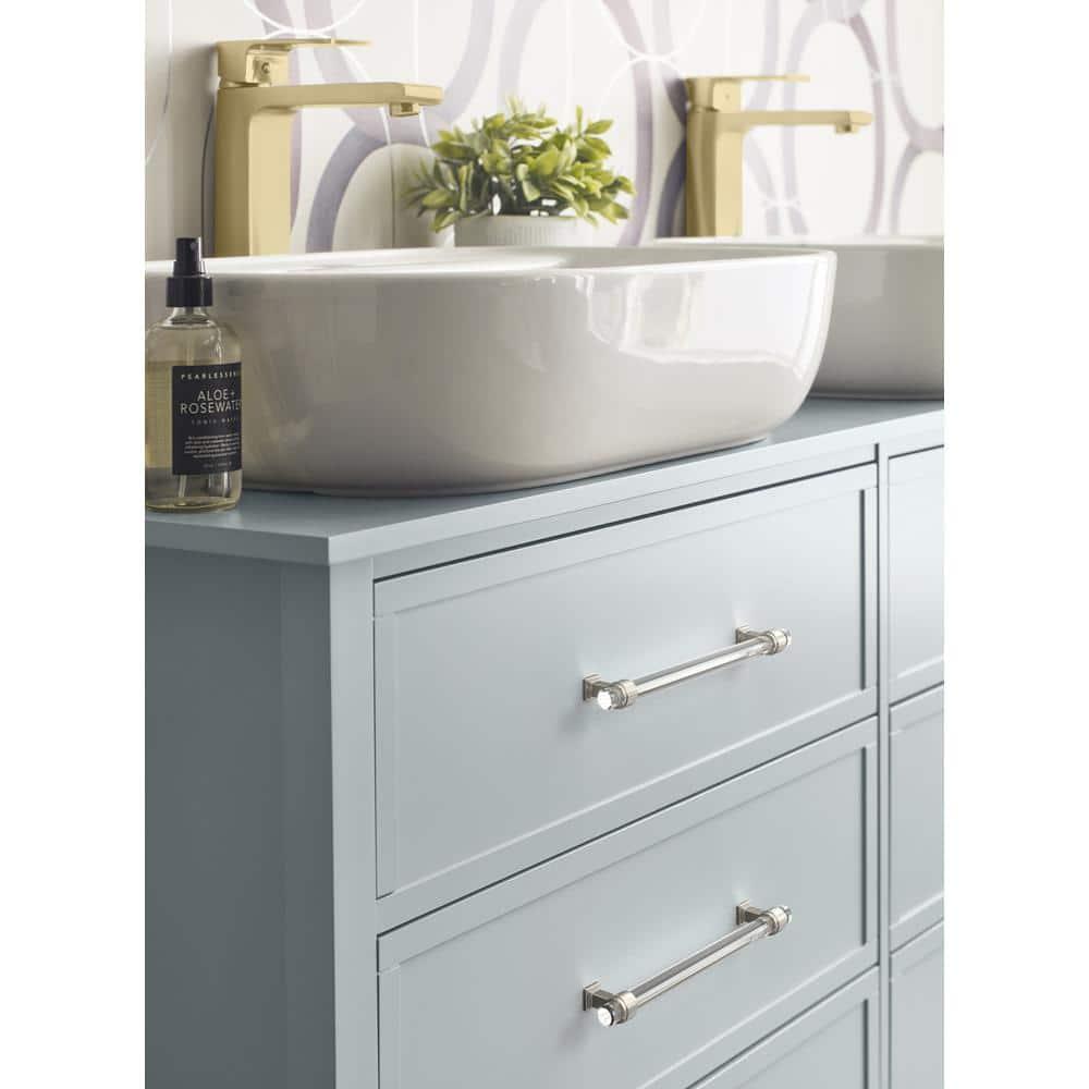 Amerock Glacio 8 inch (203mm) Center-to-Center Clear/Polished Nickel Cabinet Pull
