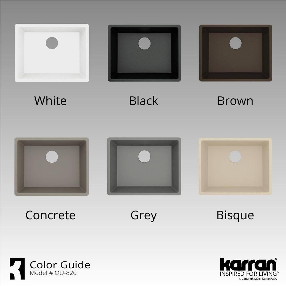 Karran Quartz 24-3/8'' X 19-1/8'' Single Bowl Undermount Kitchen Sink