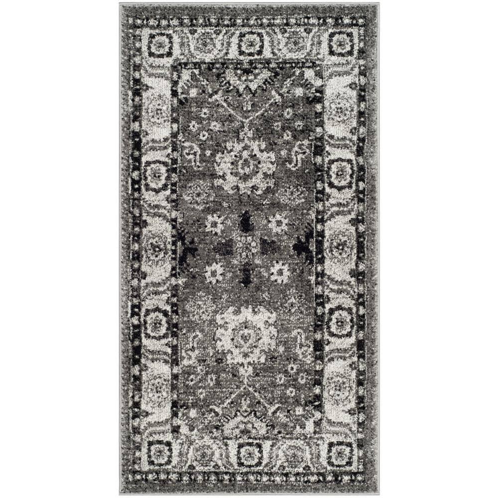 Vintage Hamadan VTH214 Power Loomed Indoor Accent Rug - Grey/Black - 2'7"x5' - Safavieh.