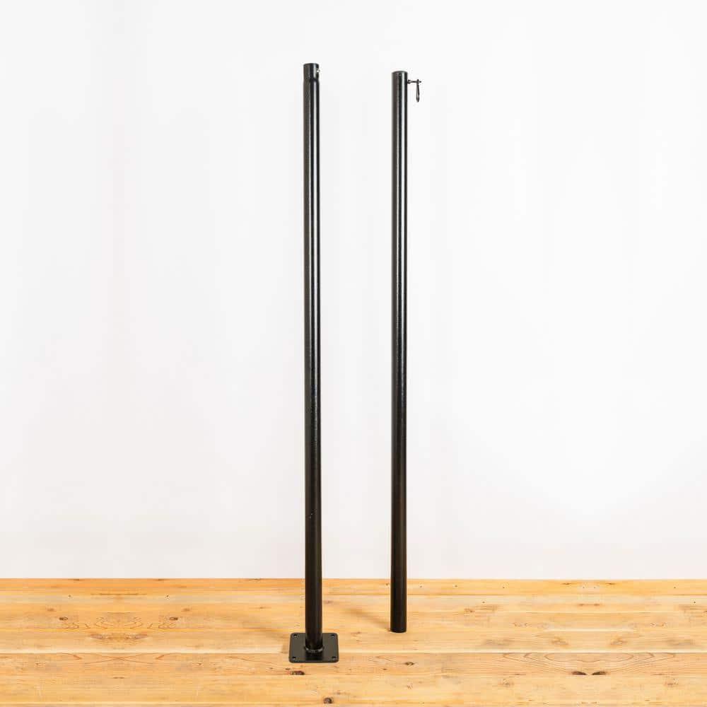 Allsop 9.5ft Heavy-Duty String Light Pole Stand with Freestanding Tank Base for Grass, Patio, Deck, Events